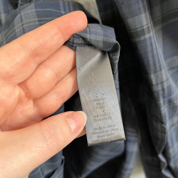 John Varvatos Mens Blue Plaid Long-Sleeve Cotton Button-Up Shirt Size Small - Picture 10 of 12